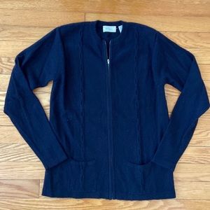 Lord & Taylor EUC Cashmere Zip Up Sweater
